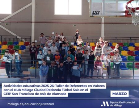 Jugadores del Málaga FS imparten talleres de valores en centros educativosEl programa 'Referentes en valores positivos' recorre los colegios de la provincia