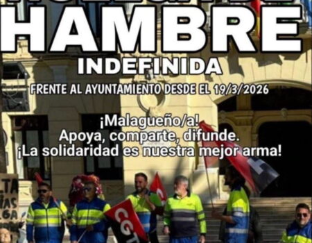 Huelga de hambre indefinida frente al Ayuntamiento de Málaga por las redes de saneamientoTrabajadores denuncian el rechazo de FCC a sus propuestas y la inacción de Emasa y el Consistorio