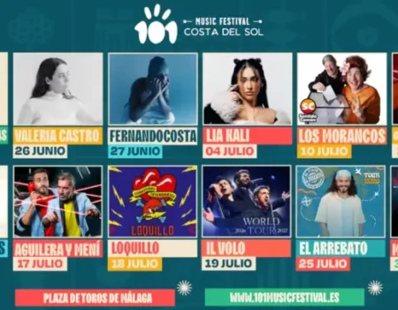 El 101 Music Festival 2026 llena de música y comedia la Plaza de Toros de La MalaguetaLa Plaza de Toros de La Malagueta acoge un cartel que reúne a grandes figuras como Mónica Naranjo, Loquillo, Il Volo, Valeria Castro, Los Morancos o Guitarricadelafuente